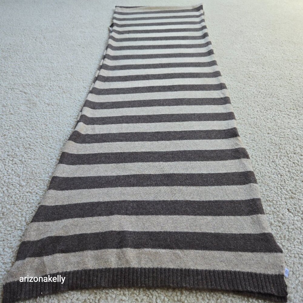 Portolano Cashmere Tan & Brown Stripes With Curled Edges - Picture 2 of 8
